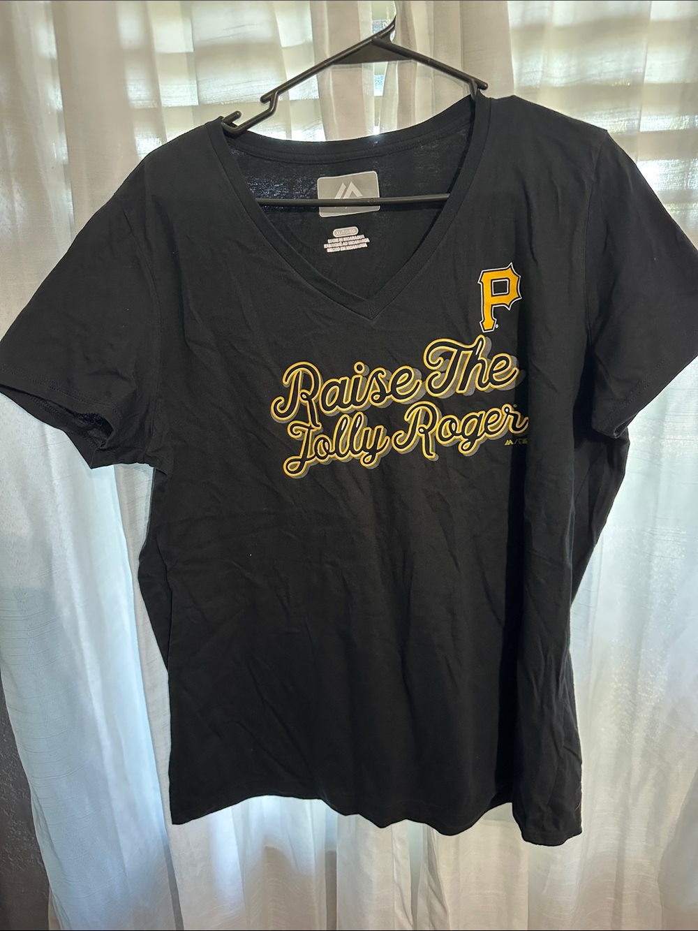 Majestic Black Tee with Yellow Script
